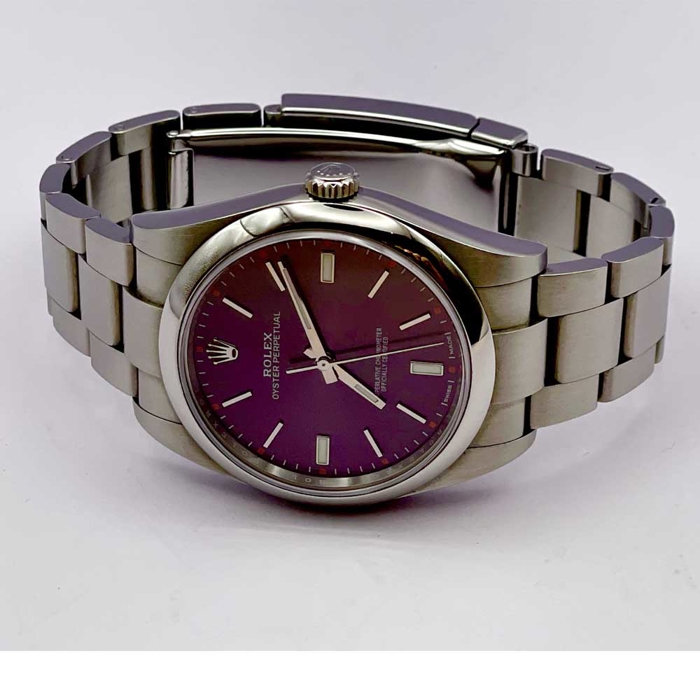 ROLEX OYSTER PERPETUAL RED GRAPE 39 MM REF 114300