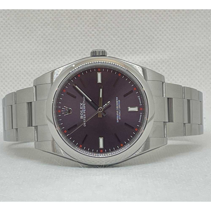 ROLEX OYSTER PERPETUAL RED GRAPE 39 MM REF 114300